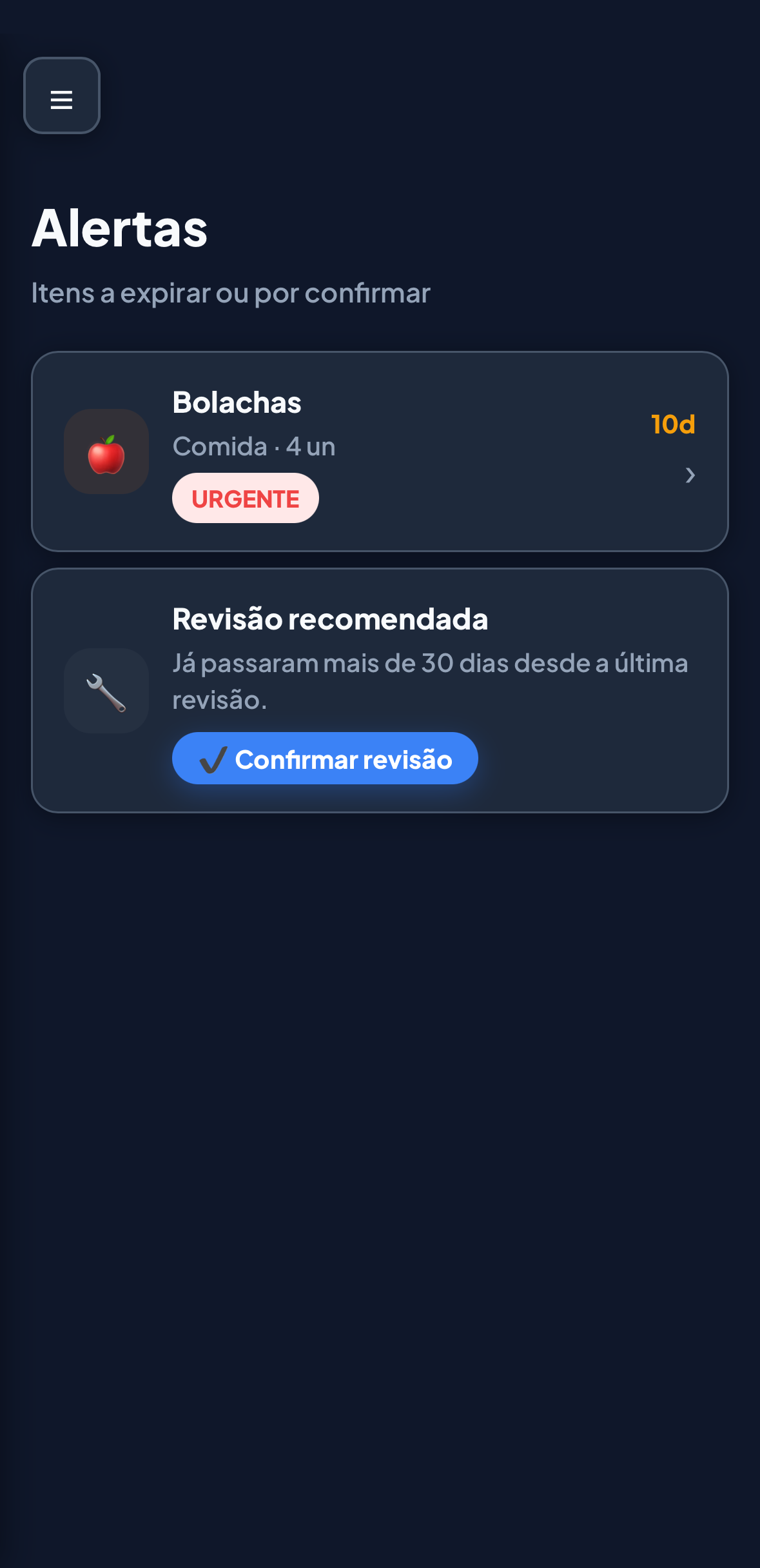 Alertas reais da EvacKit